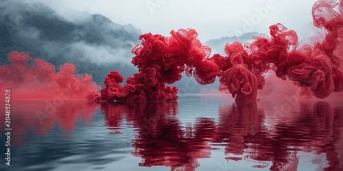 lively ruby ink swirling ef...