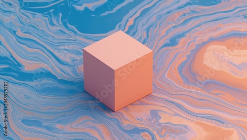 Isolated cube figure restin...