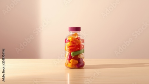 Multicolored plastic bottle...
