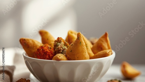 White ceramic bowl filled w...
