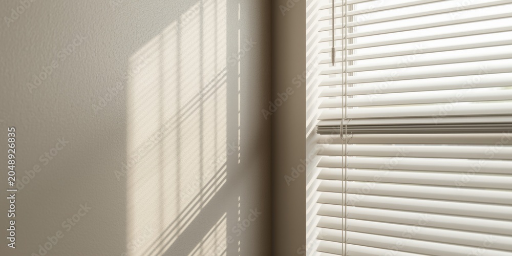 Fototapeta premium Interior corner wall and window illustration with blinds for kitchen or bathroom mockup