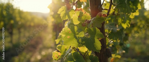 Vine leaves affected by pes...