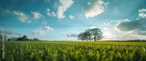 Wide lush green lawn beneat...