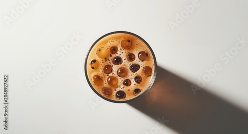 Refreshing brown bubble tea...