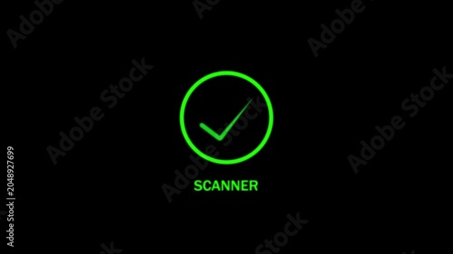 Futuristic Neon Scanner Interface Loading Animation Green Circular Progress Bar Technology Concept futuristic scanner