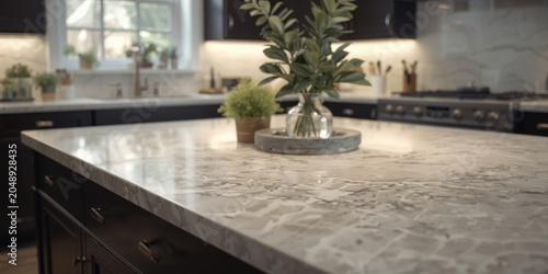 Marble slab kitchen island ...