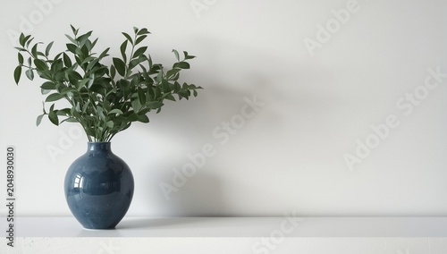 Understated blue vase conta...