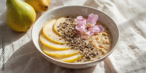 Healthy morning meal of oat...