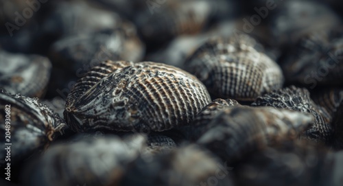 Macro shot of oyster shells...