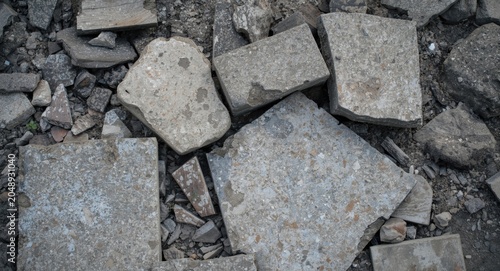Isolated broken concrete sl...