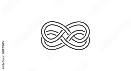 Photography Abstract Infinity Symbol Knot Design on White Background