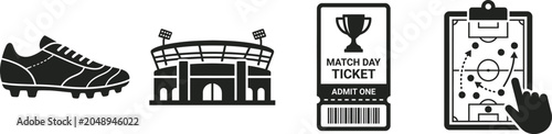 Fotografie Soccer football match day icons set