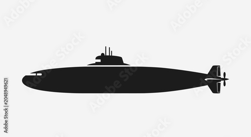 Photos Black Submarine Silhouette Icon Vector Illustration
