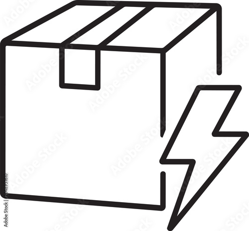 Fast delivery package with lightning bolt