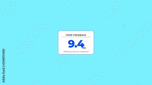 Customer Feedback Rating Cards on Cyan Background