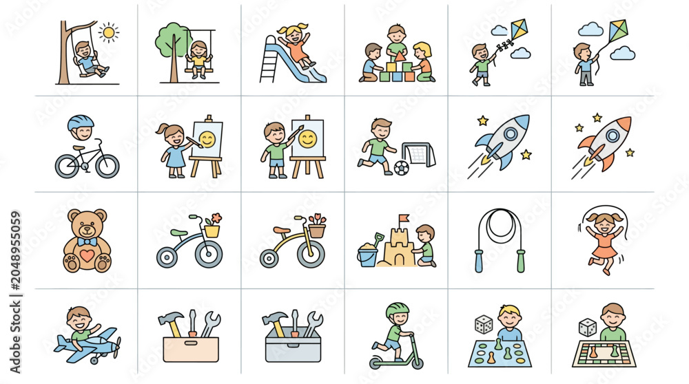 Obraz premium Children Playing Various Fun Activities.