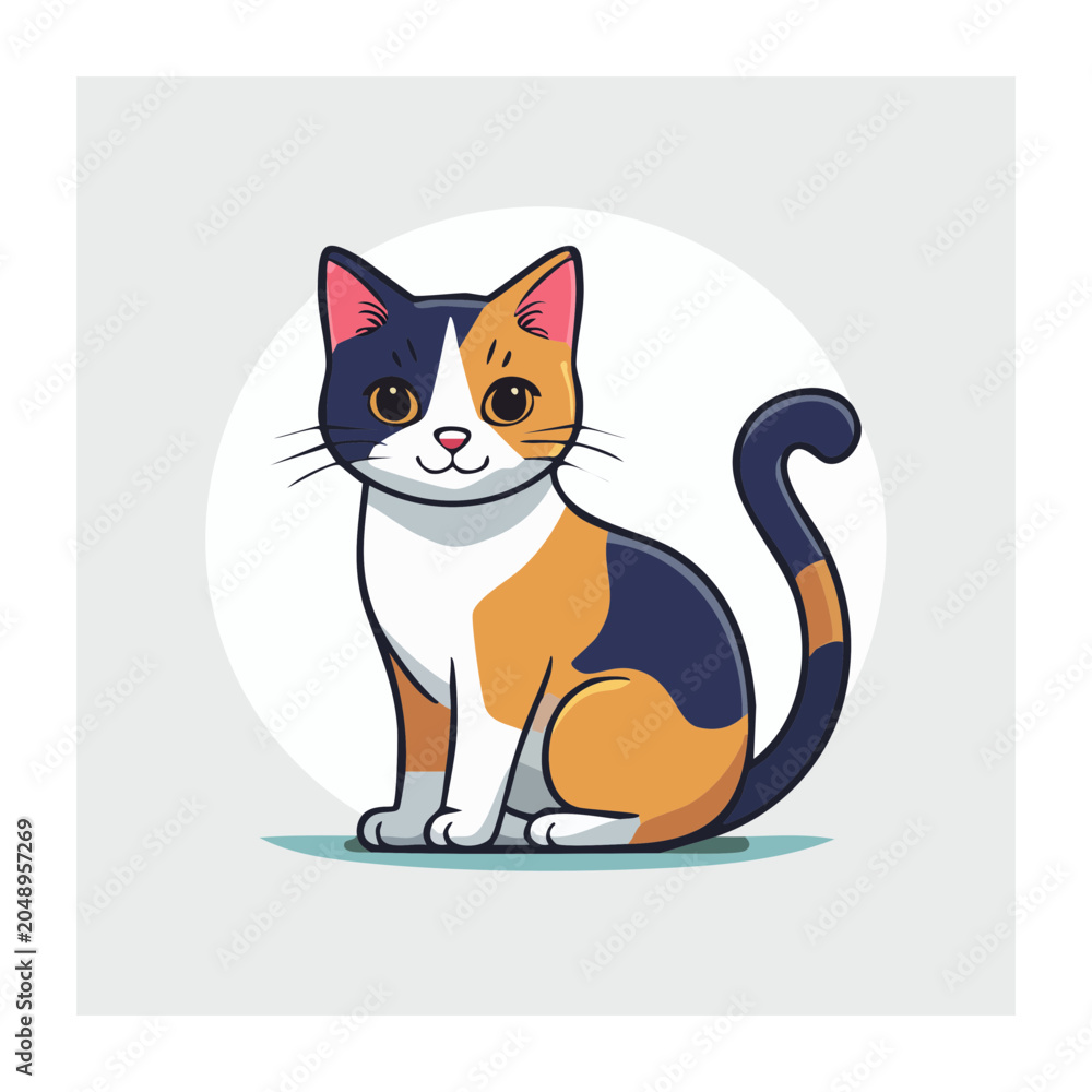 Obraz premium Cute Calico Cat Illustration