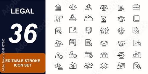 Foto Legal web icons in line style