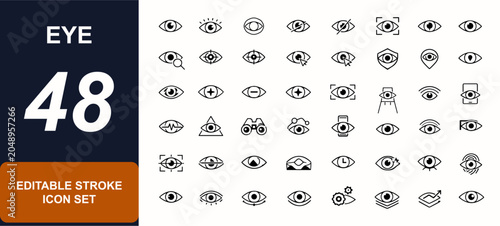 Obraz na plátně Eye web icons in line style