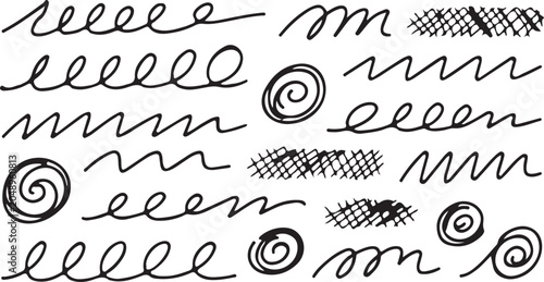 Photos hand drawn ink paint stroke collection scribble brush line underline swirl cross