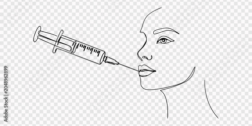 Fotografía Continuous line beauty surgery concept