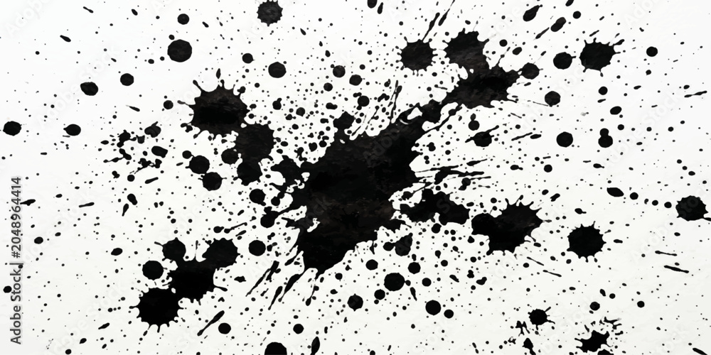 Obraz premium Black and White Leopard Print Background with Ink Splatter Pattern and Grunge Texture Design