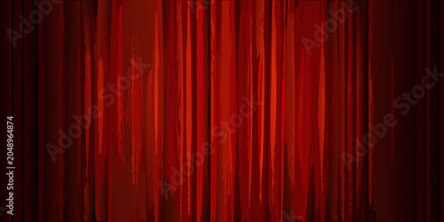 Schilderij op canvas Red theater curtains draped fabric vector illustration