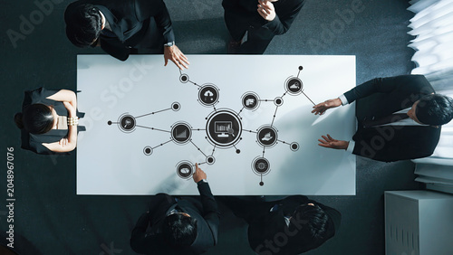 фотографія Professional Business Meeting on Strategic Analytics with Diverse Team Collaborating on Data-Driven Insights and Innovative Solutions for Success
