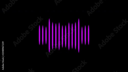 Abstract animation of colorful sound wave equalizer. Animation. Audio spectrum simulation for music, computer calculating, futuristic, ads, animation.