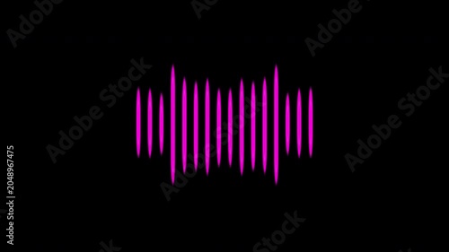 Abstract animation of colorful sound wave equalizer. Animation. Audio spectrum simulation for music, computer calculating, futuristic, ads, animation.