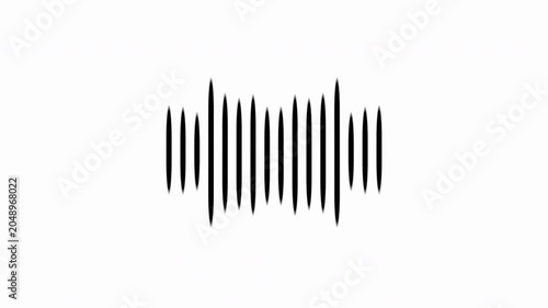 Abstract animation of black and white sound wave equalizer. Animation. Audio spectrum simulation for music, computer calculating, futuristic, ads, animation.