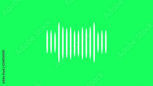 Abstract animation of black and white sound wave equalizer. Animation. Audio spectrum simulation for music, computer calculating, futuristic, ads, animation.Green background.