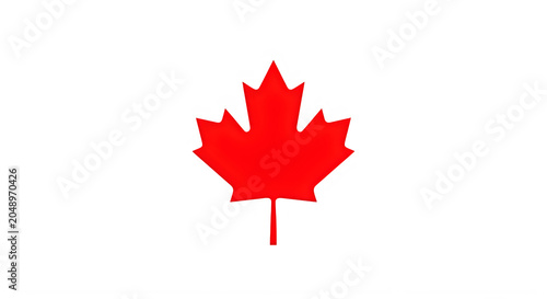 Red maple leaf isolated on transparent background symbol of canada