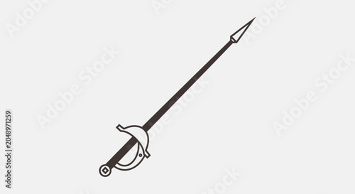 Schilderij op canvas Rapier Sword Icon Silhouette Vector Illustration