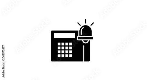 Canvastavla Security alarm system keypad with flashing light icon, home protection concept