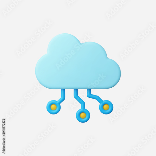 3d Realistic Cloud migration icon vector illustration