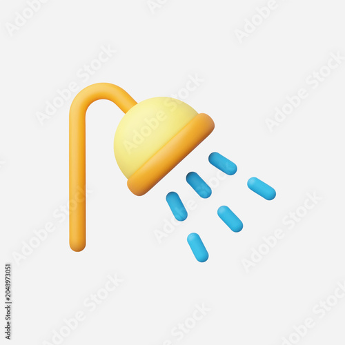 3d Realistic Shower icon vector illustration