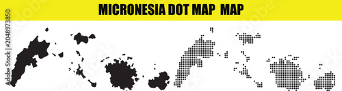 Konstfotografi Federated States of Micronesia Dotted Map with National Border, Premium Oceania