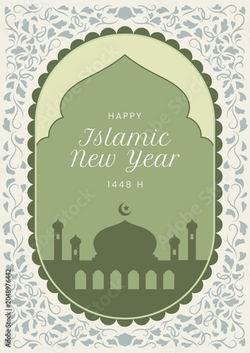 Gold and light blue Islamic Background 6