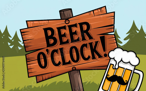 Beer o’clock! - creative inscription