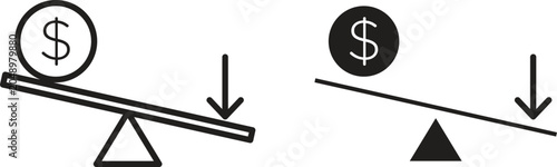Schilderij op canvas Leverage icon vector editable. black vectors set