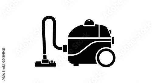 Bild auf Leinwand Vacuum Cleaner Icon, Cleaning Tool, Household Appliance Vector Graphic