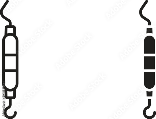 Картината върху платно Periodontal scaler icon vector editable. black vectors set