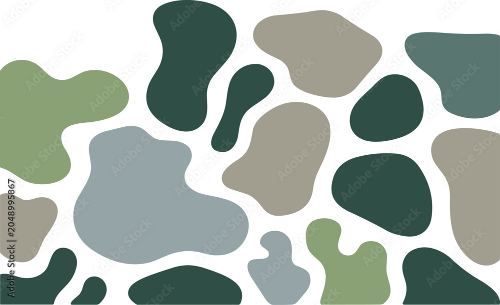 Fototapeta premium Abstract Organic Shapes Seamless Pattern with Earth Tone Color Palette Modern Minimalist Vector Background Design