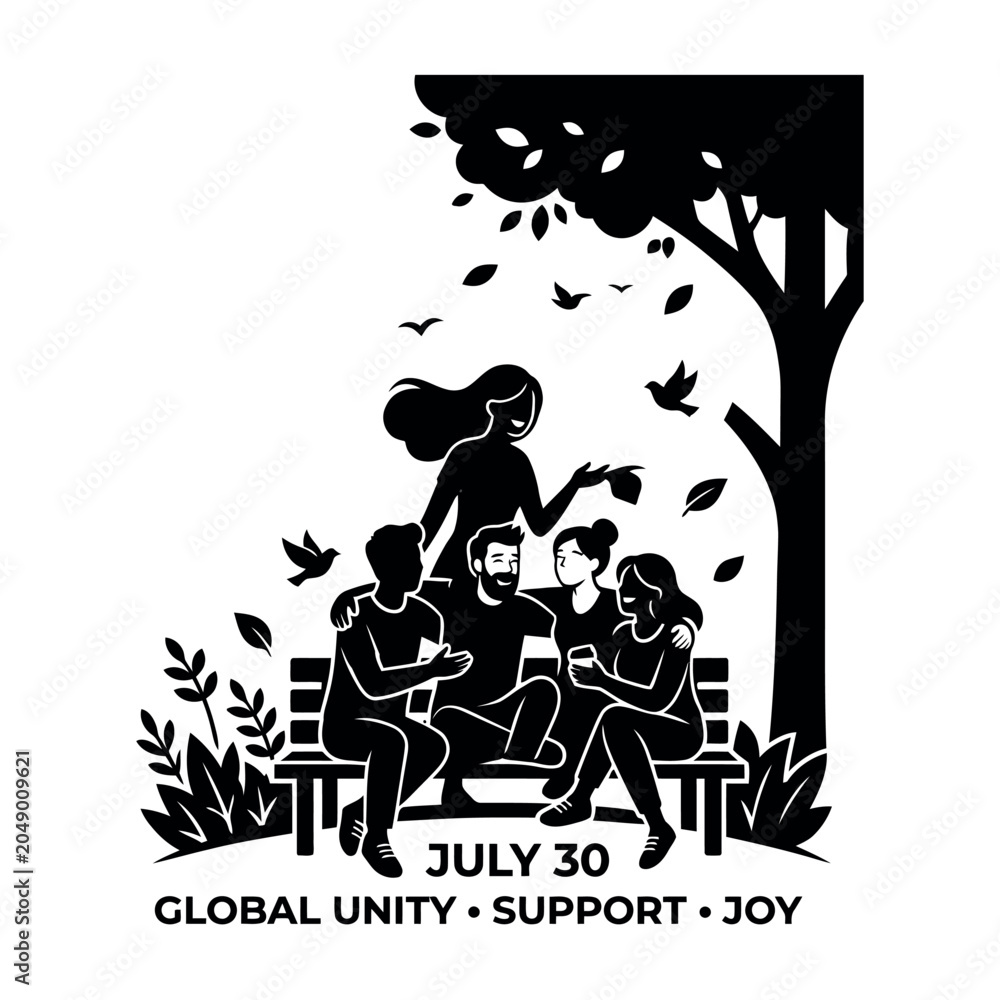 Fototapeta premium Silhouette Designs for International Friendship Day.eps 