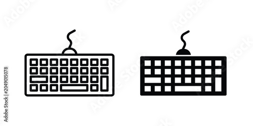 Photos Keyboard icon concept. solid and line symbols