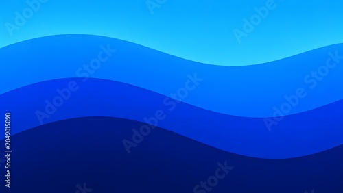 Calm abstract waves of deep blue and cyan flowing gracefully