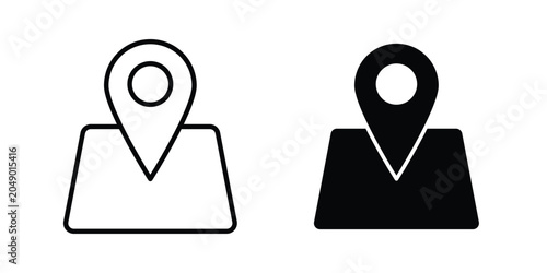 Fotografie Location pin icon concept. solid and line symbols