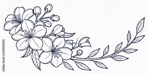 Photos Detailed floral corner arrangement with blossoming cherry flowers arrangement bo