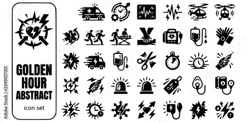 Foto EMS Golden Hour Abstract Black White-Time Pressure Urgency Intervention-Critical